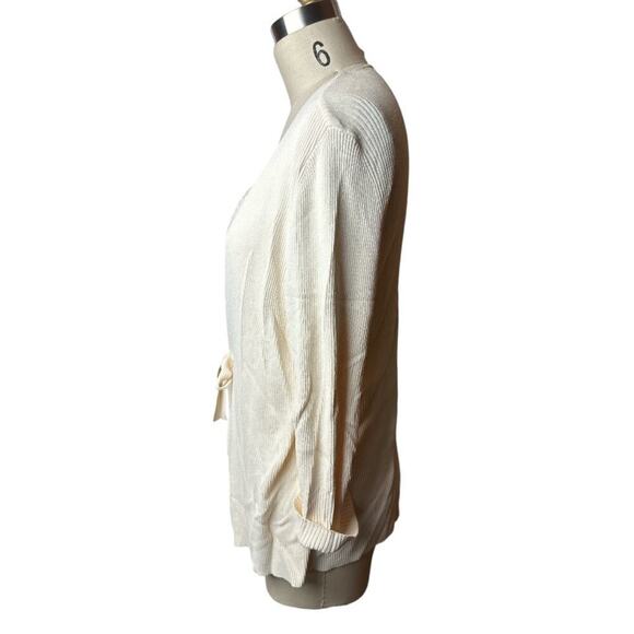 Escada Cream Layered Lace Tank Rib Knit 3/4 Sleeve Cardigan Women's Size 44 US L - Picture 2 of 8